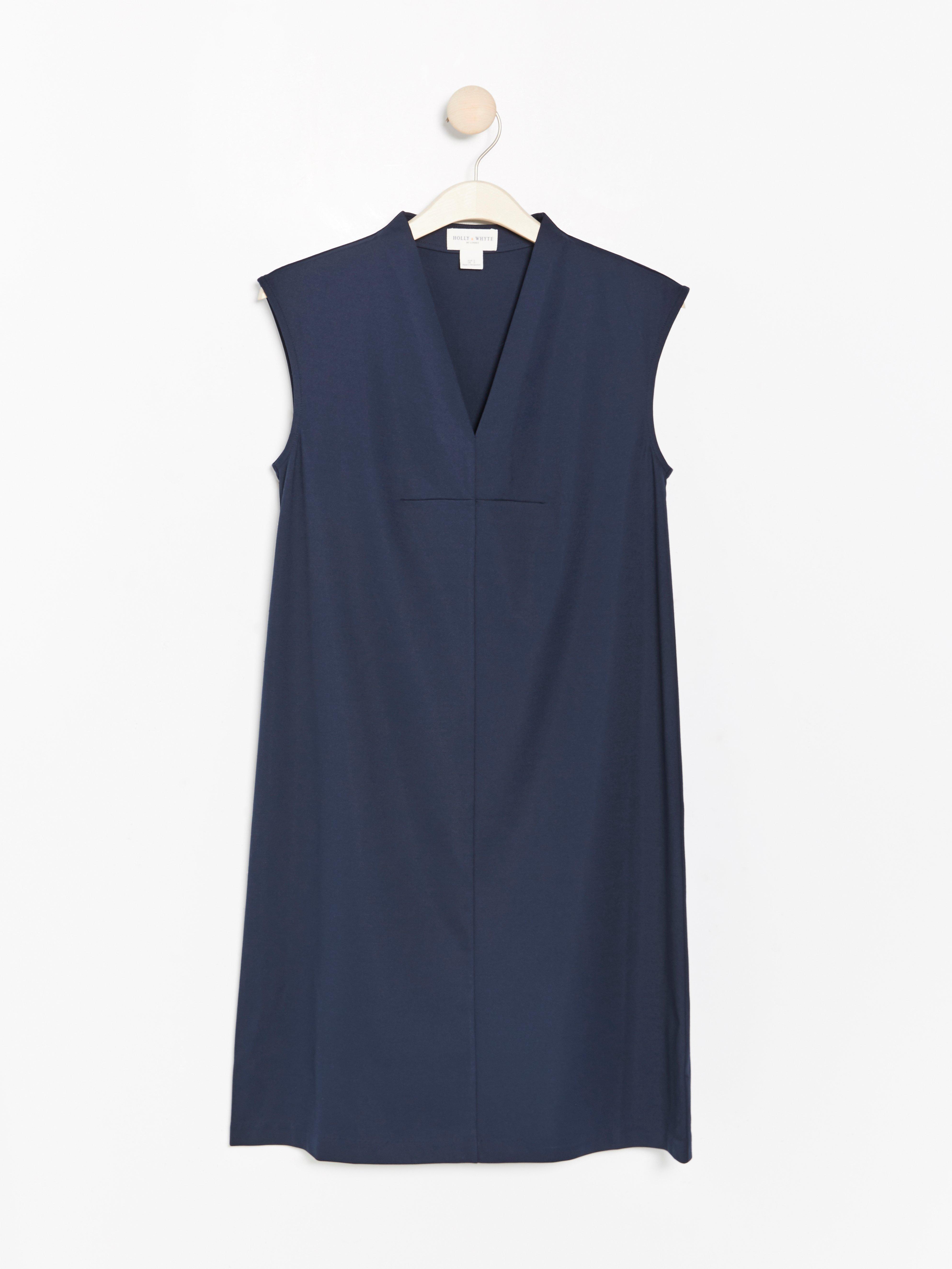 Marinblå a-linjeformad klänning