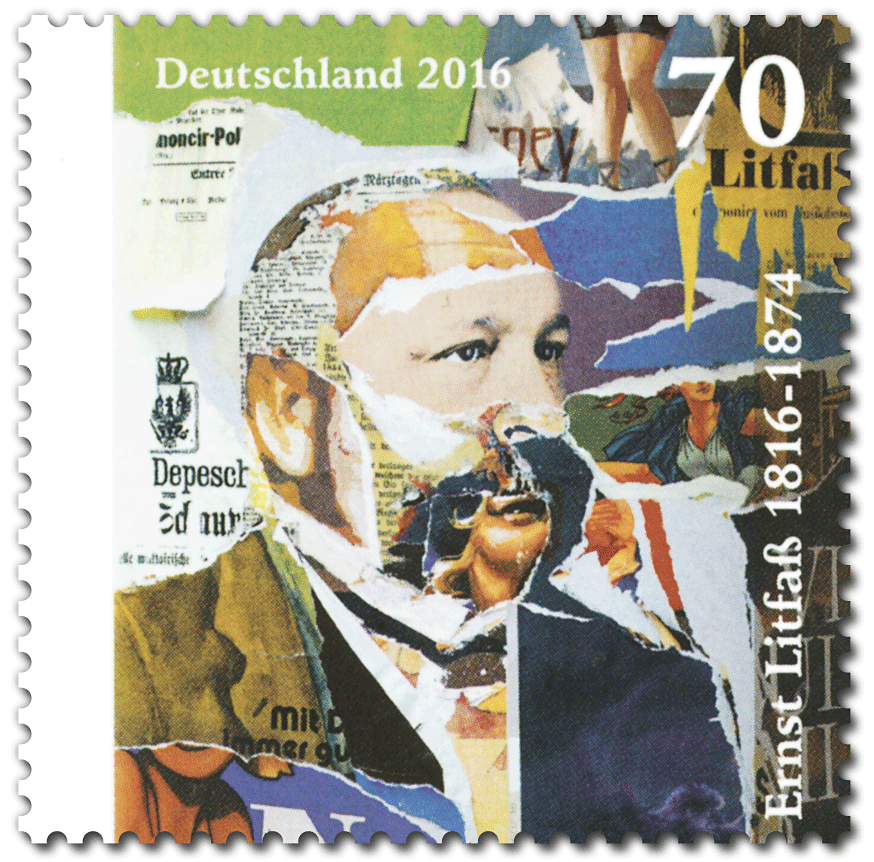 Briefmarke Litfaß
