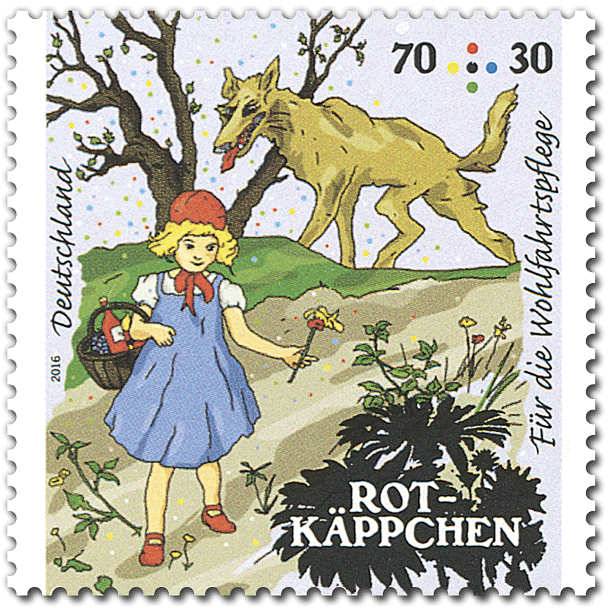 Briefmarke Rotkäppchen Wald