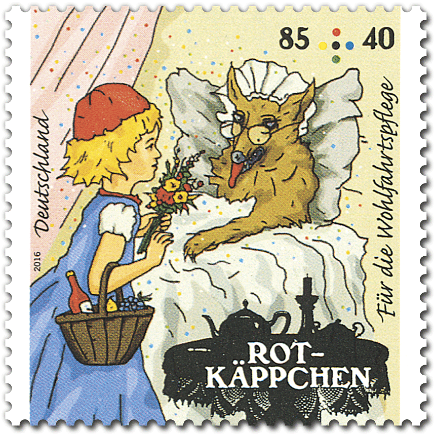 Briefmarke Rotkäppchen Wolf