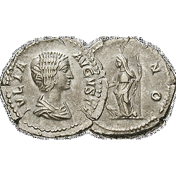 Denar aus dem 3. Jahrhundert n. Chr. mit Porträt von der Göttin Juno