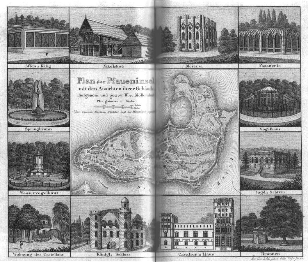 Gebäude der Pfaueninsel 1810