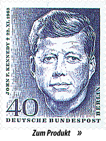 Briefmarke mit dem Gesicht Kennedys