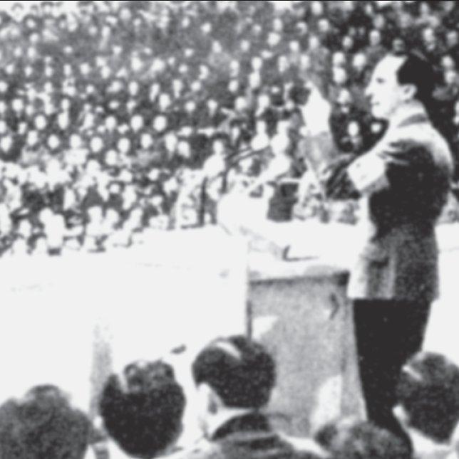 Propagandaminister Goebbels bei seiner Rede im Berliner Sportpalast.