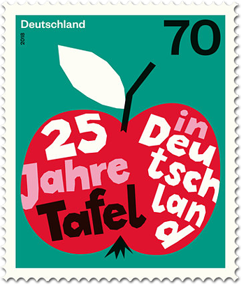 Briefmarke 25 Jahre Tafeln in Deutschland