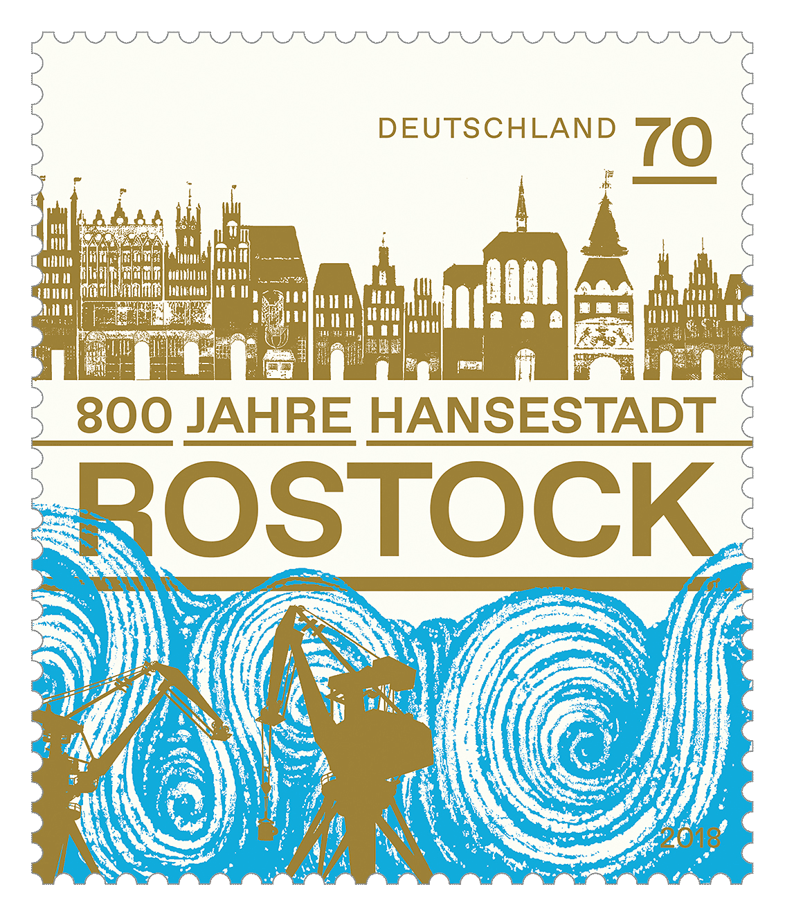 Briefmarke 800 Jahre Hansestadt Rostock
