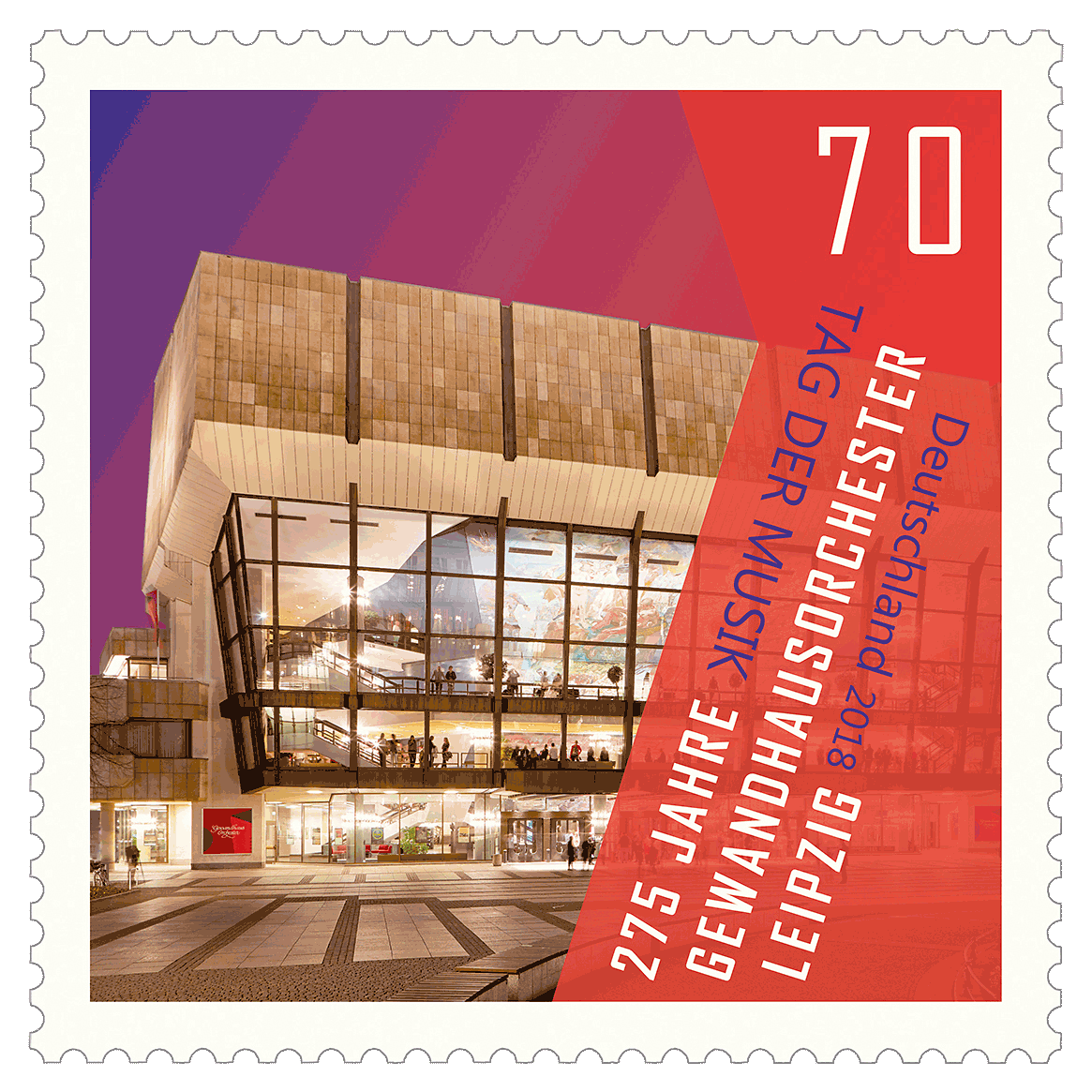 Briefmarke Tag der Musik - 275 Jahre Gewandhausorchester