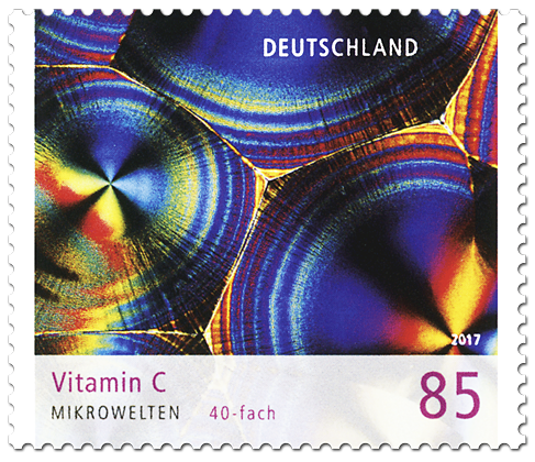 Briefmarken-Serie "Mikrowelten" Vitamin C