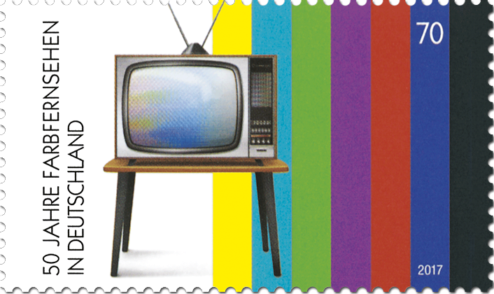 Briefmarke 50 Jahre Farbfernsehen in Deutschland