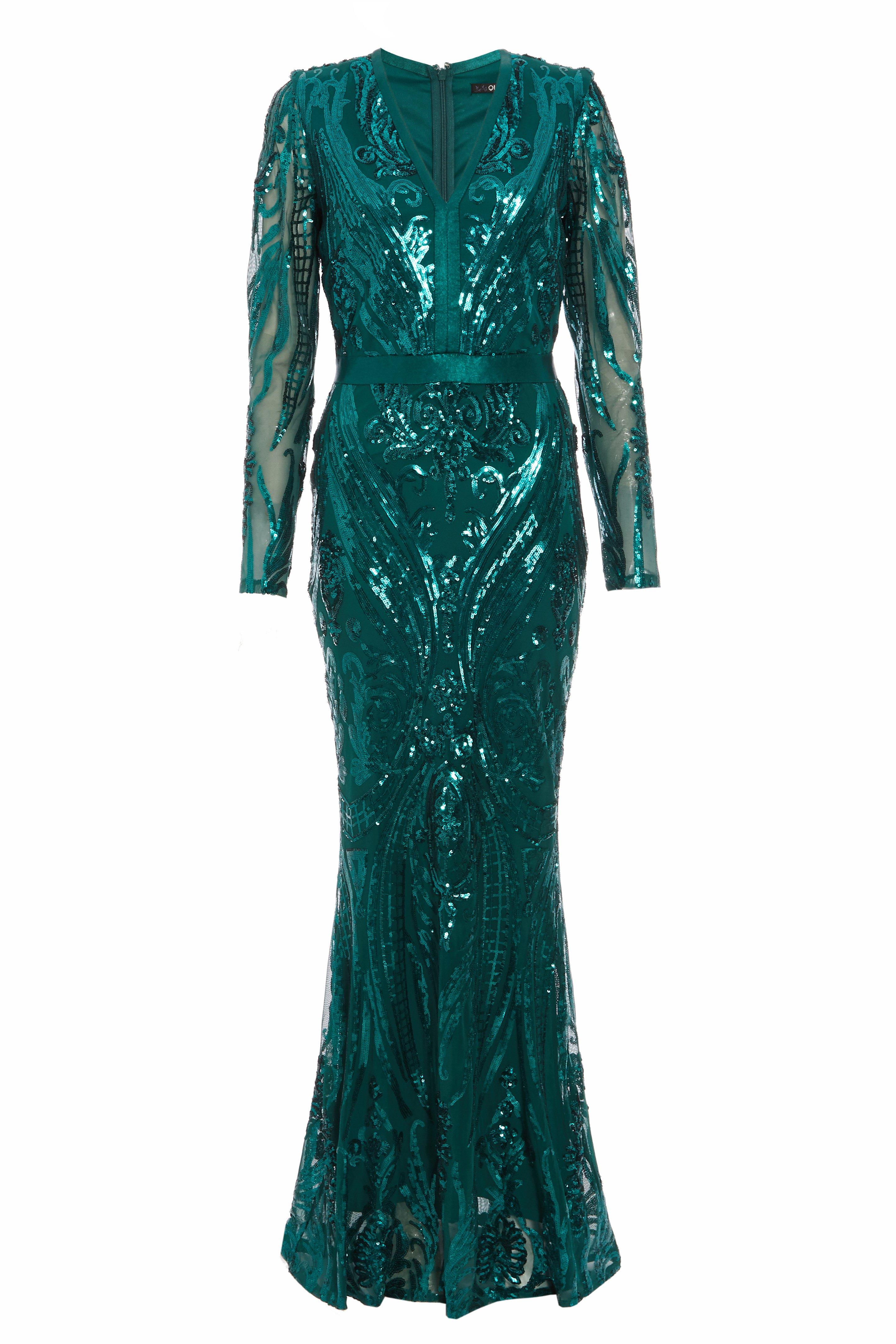 fish cut sequin gown