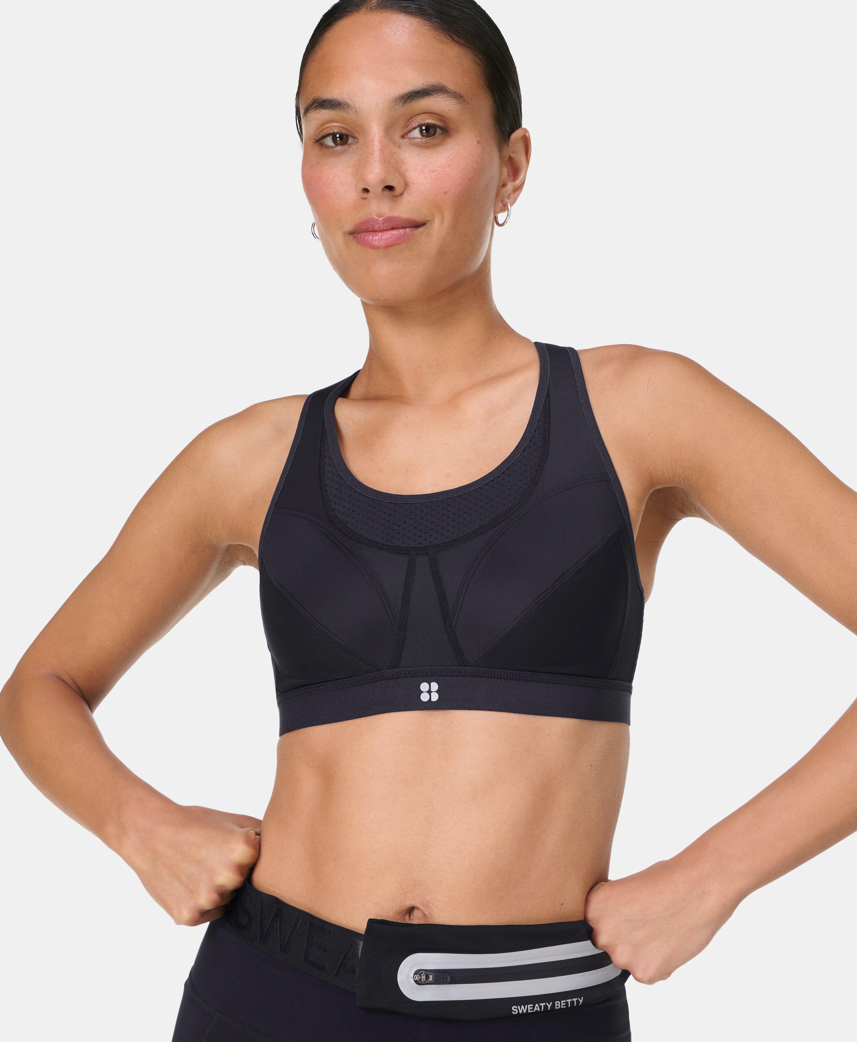 Women's High Support Sculpt Zip-Front Sports Bra - All in Motion Black 34C