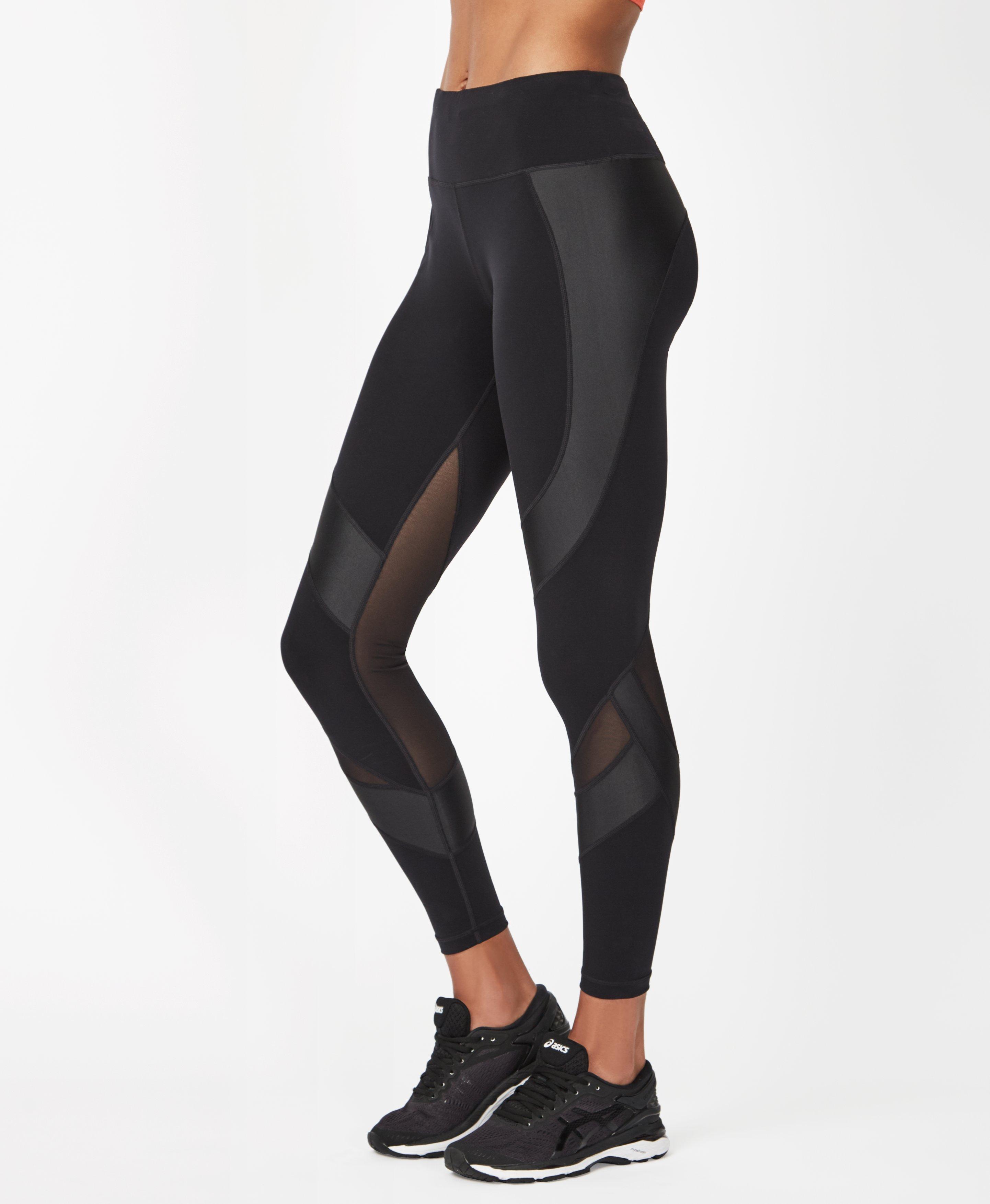 black mesh workout leggings