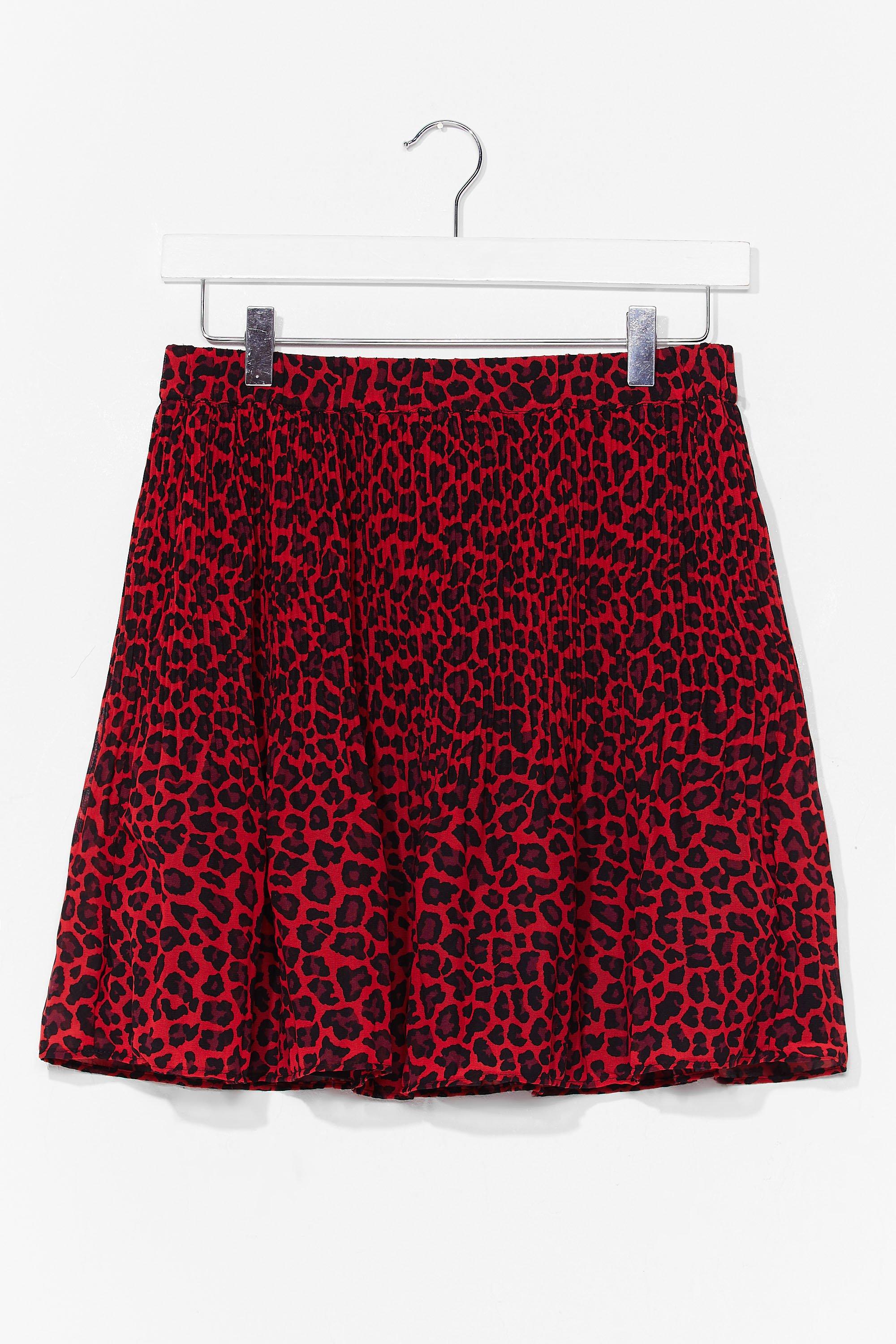 red leopard print maxi skirt