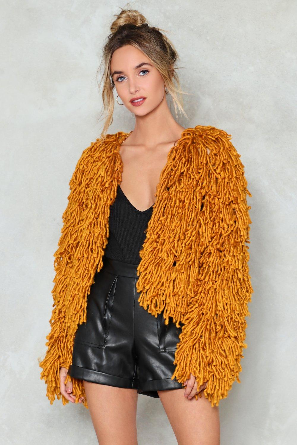 shaggy cardigan missguided