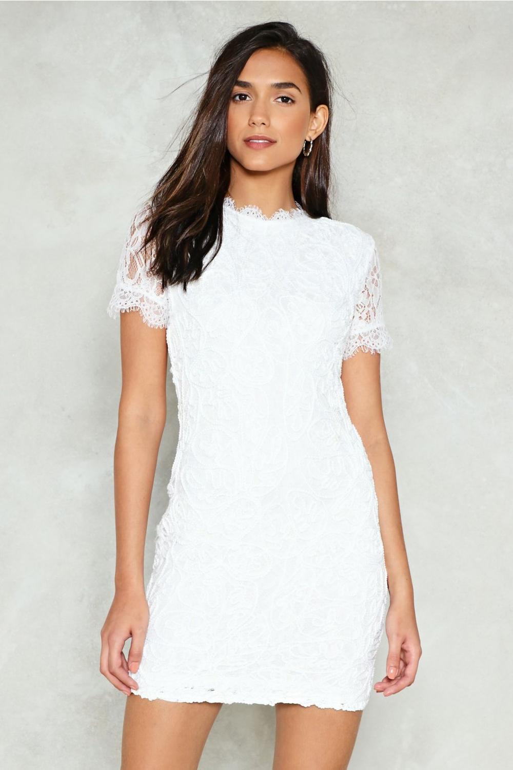White Lace Mini Dress