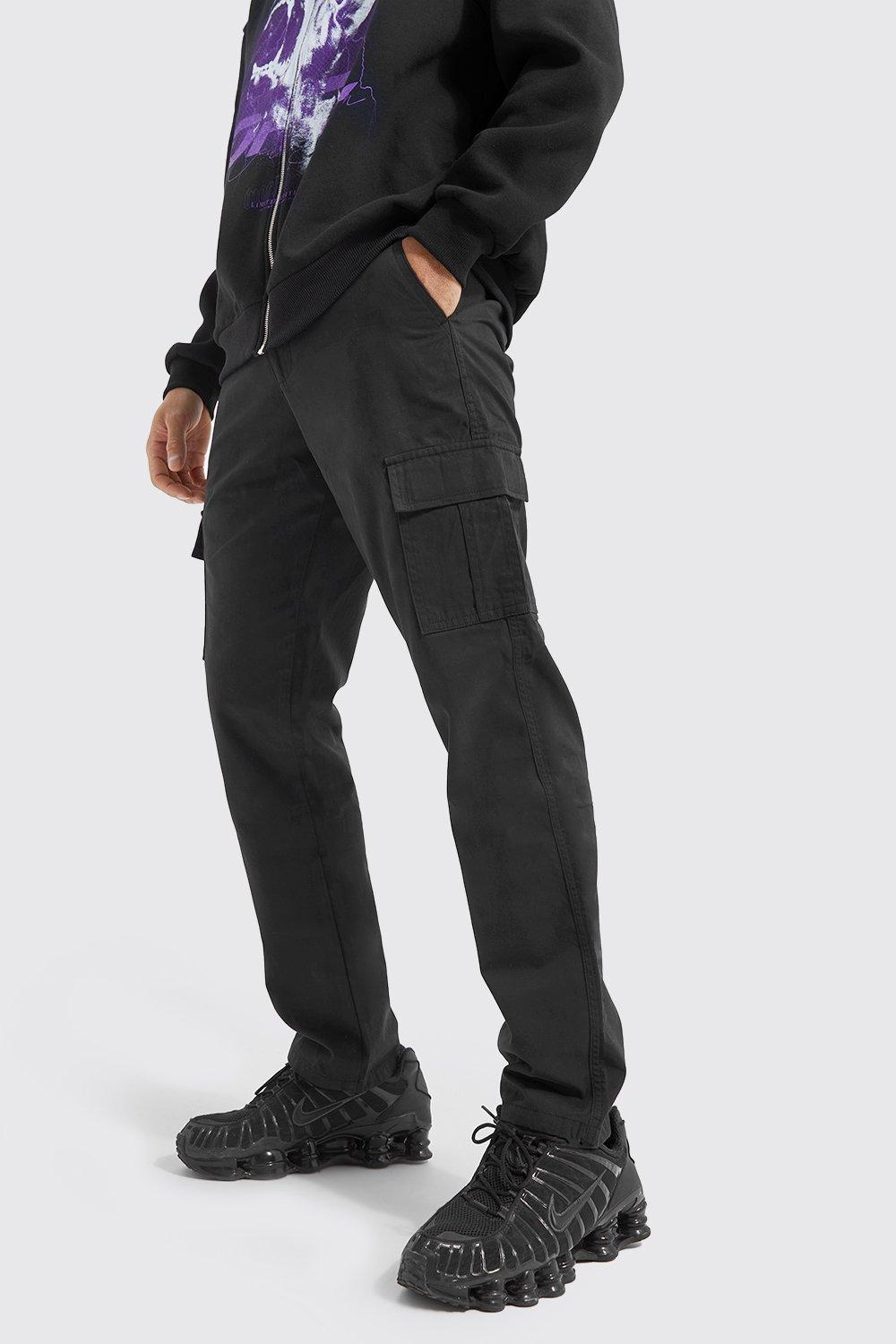 pantalon cargo droit homme - noir - 36, noir