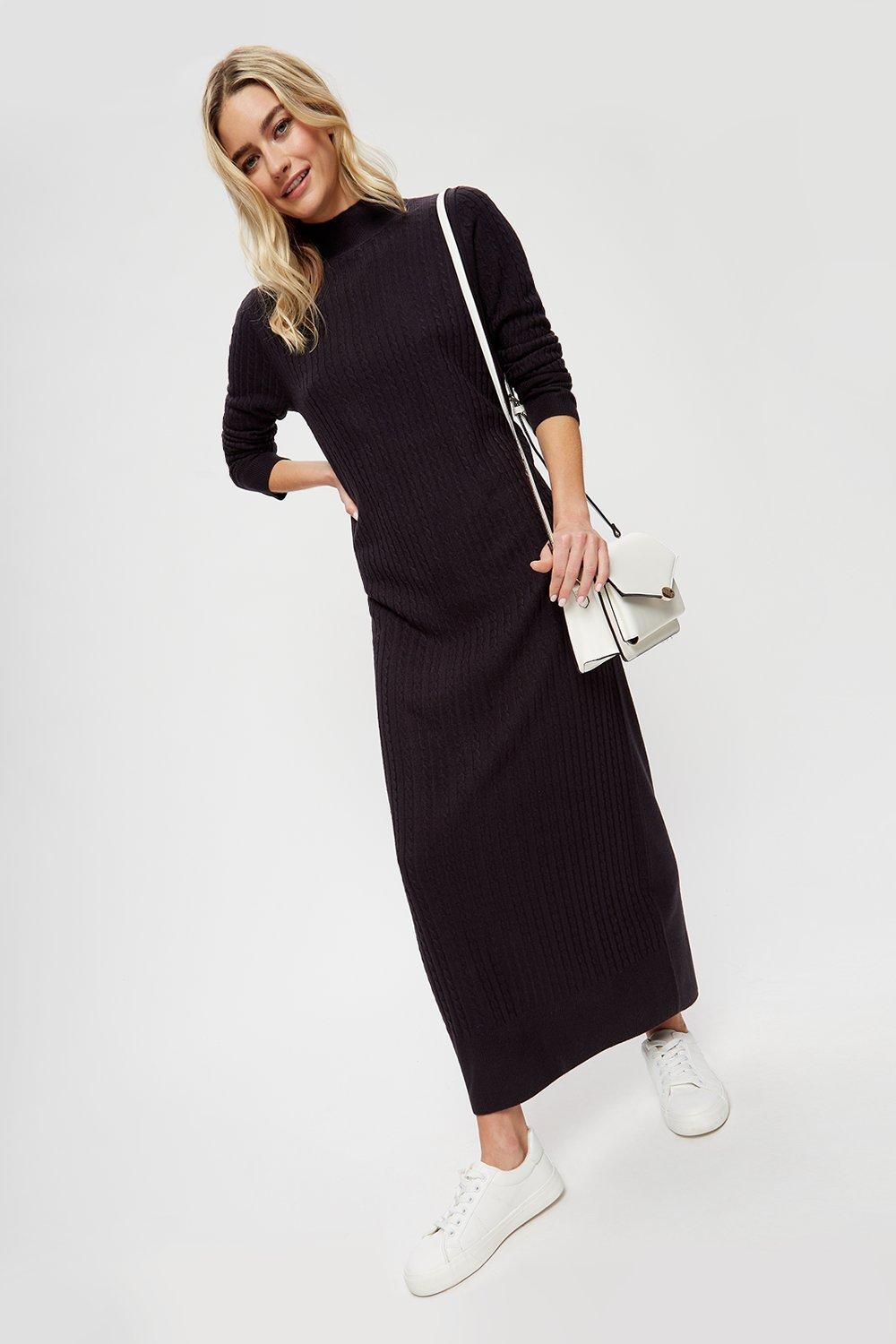 Click to view product details and reviews for Womens Tall Knitted Midi Dress Navy 12.