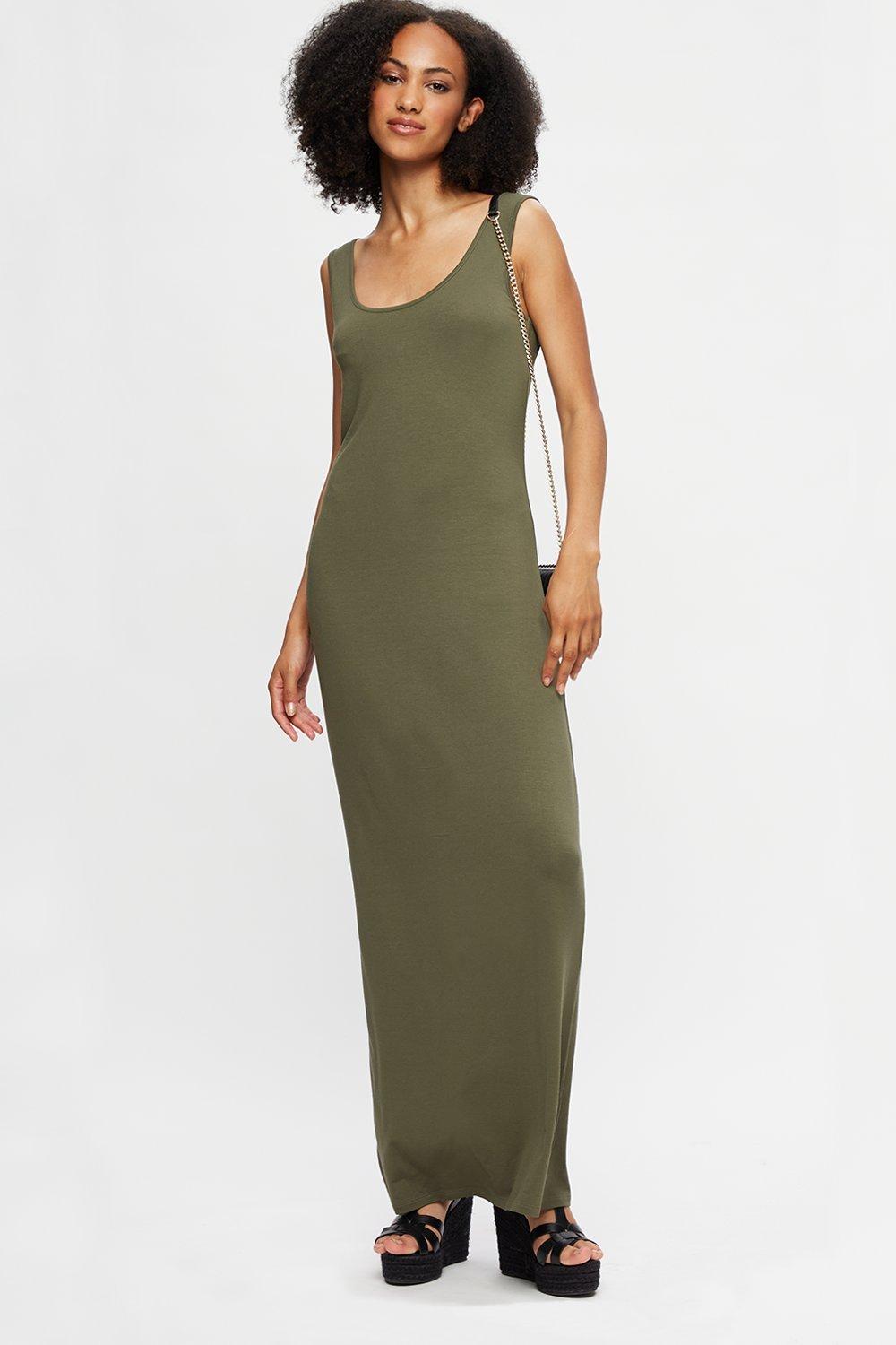 Click to view product details and reviews for Womens Tall Khaki Sleeveless Maxi Dress Xl.