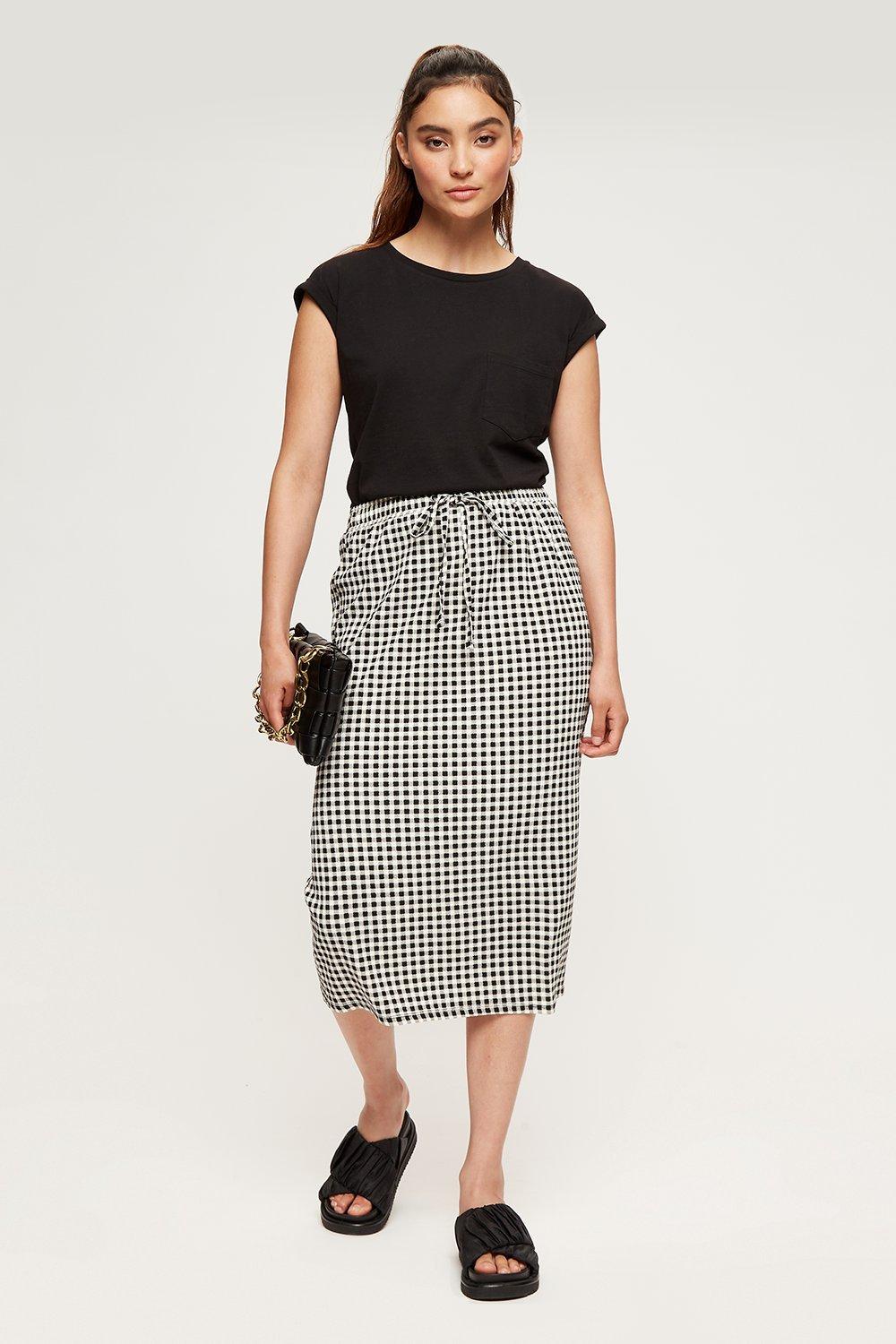 Click to view product details and reviews for Womens Petite Black Gingham Skirt 10.