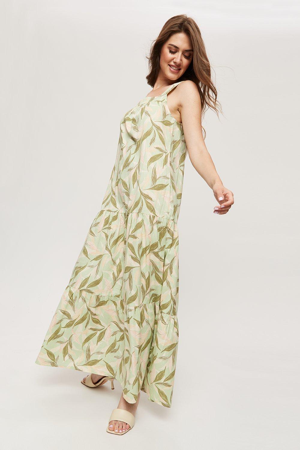 Click to view product details and reviews for Womens Tall Pastel Tropical Poplin Tiered Maxi Dress Multi 12.