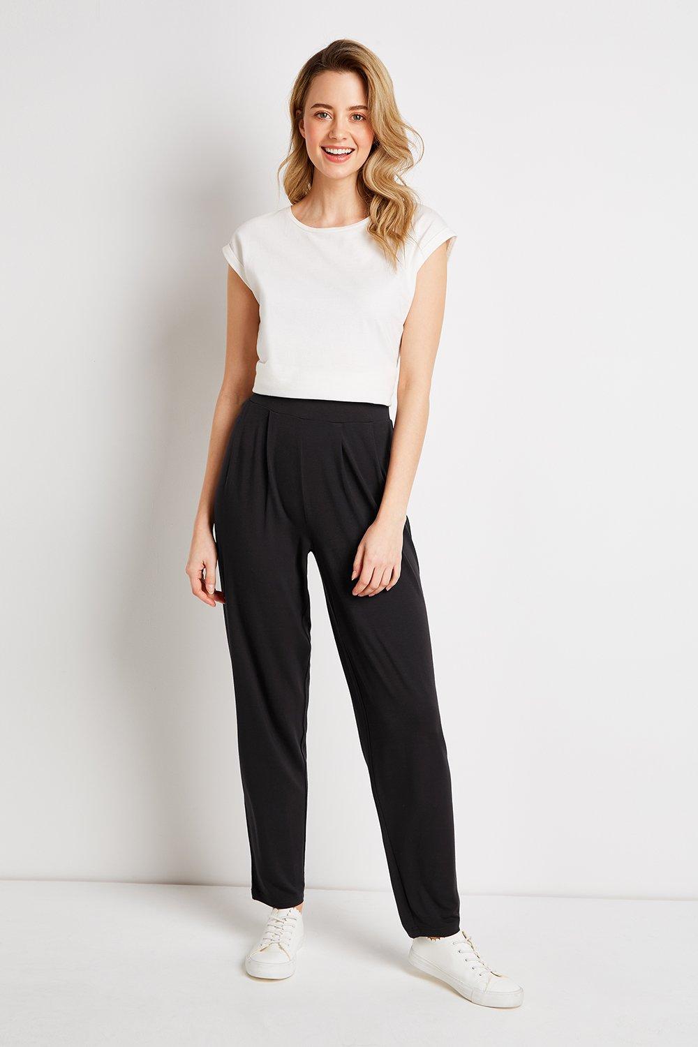 These Versatile Trousers Are A Must-Have For Your Work To Weekend Wardrobe. A Cosy Jersey Fabric Combined With A Flattering Tapered Leg And Classic Navy Hue Make These A Wardrobe Staple. &Nbsp; Tall Trousers Are An Extra 5Cm In Length  Trousers Tapered Re