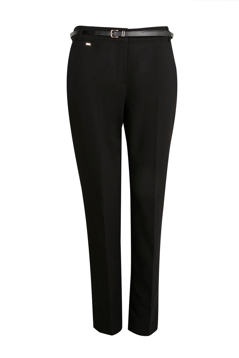 Pick Up A Wardrobe Staple With These Black Belted Cigarette Trousers. A Sleek Black Hue Keeps These Sophisticated And Timeless, So They'Re A Must-Have For Your Work Wardrobe. Tuck In A White Blouse And Team With Heeled Courts For A Timeless Look.  Trouser