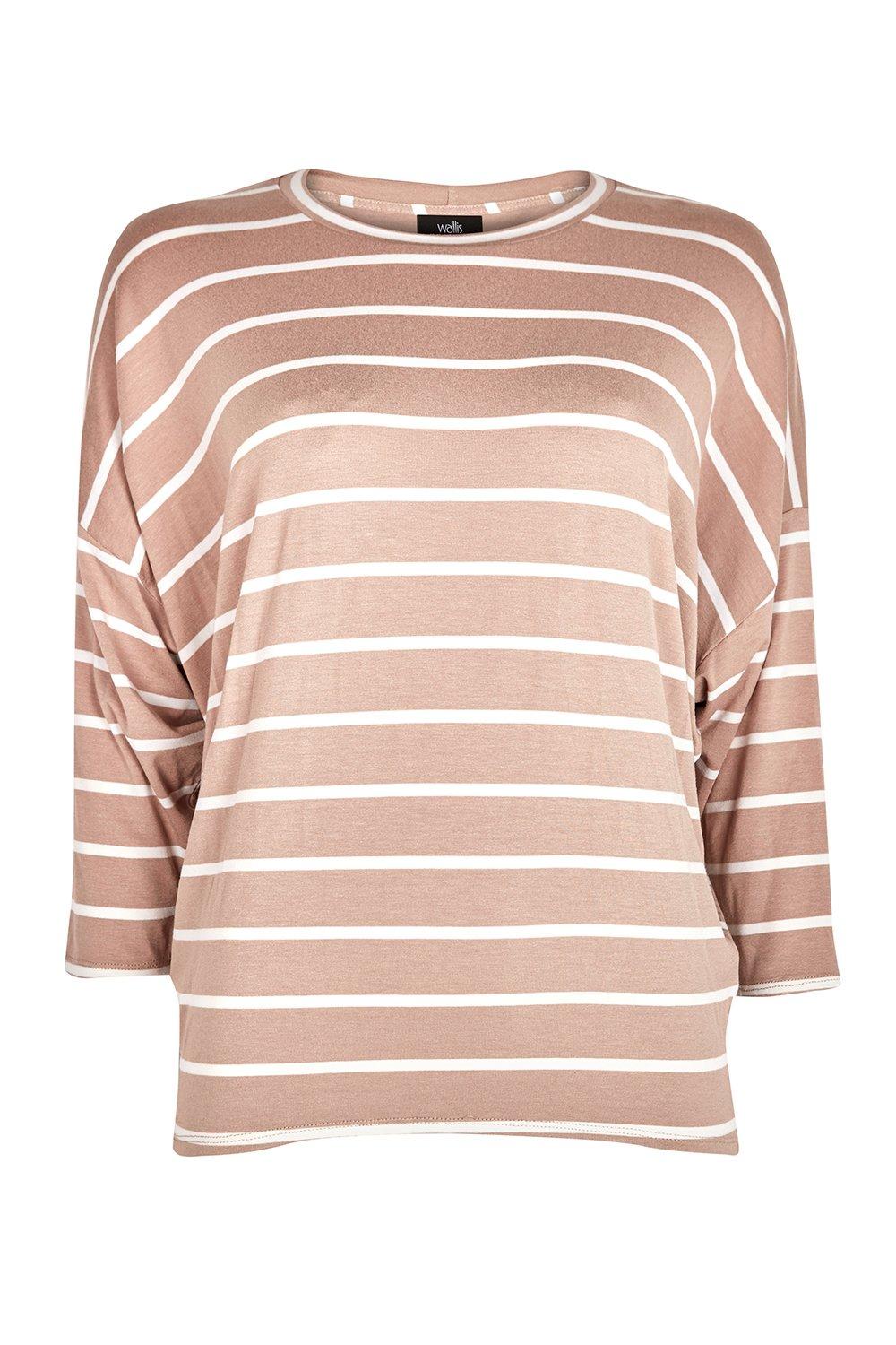 Get Timeless Style With This Striped Tee. Dropped Sleeves And Relaxed Fit Create A Contemporary Silhouette That'S Sure To Flatter, Whilst Chic Neutral And White Tones Mean This Is Easy To Pair. Wear With Jeans And Trainers For Easy Everyday Style. Tall To