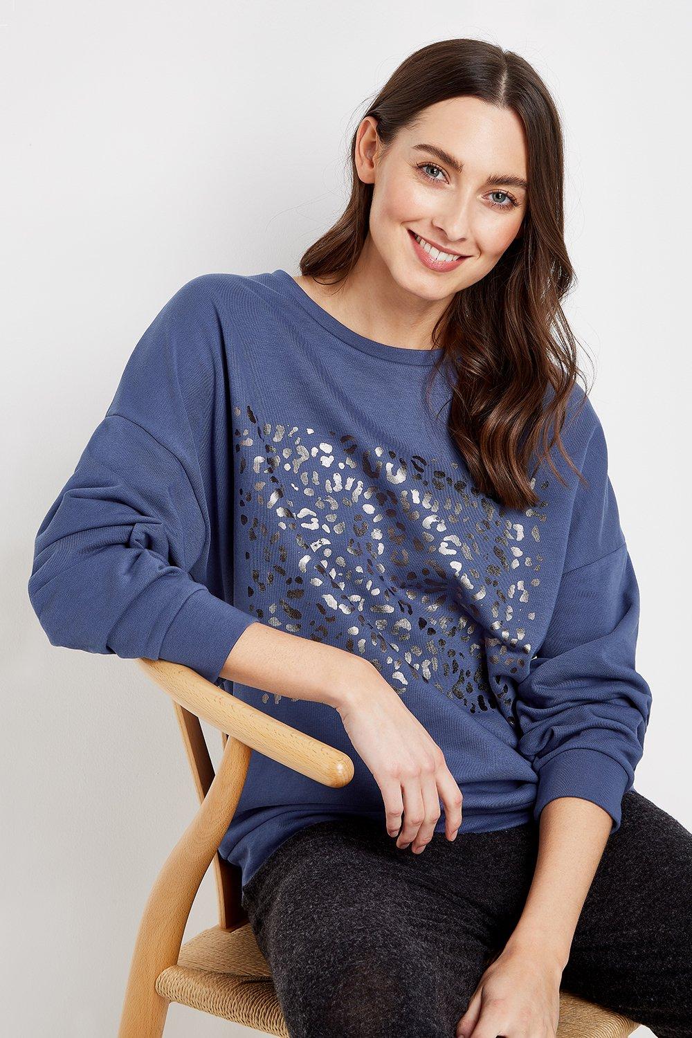 The Cosy Jumper That Has It All - Animal Print, A Touch Of Sparkle, And Super Cosy Feel. A Relaxed Fit And Laid-Back Hue Will Have You Wearing This On-Repeat, Just Team With Faux Leather Leggings And Chunk Ankle Boots To Complete The Look.   Jumper Round