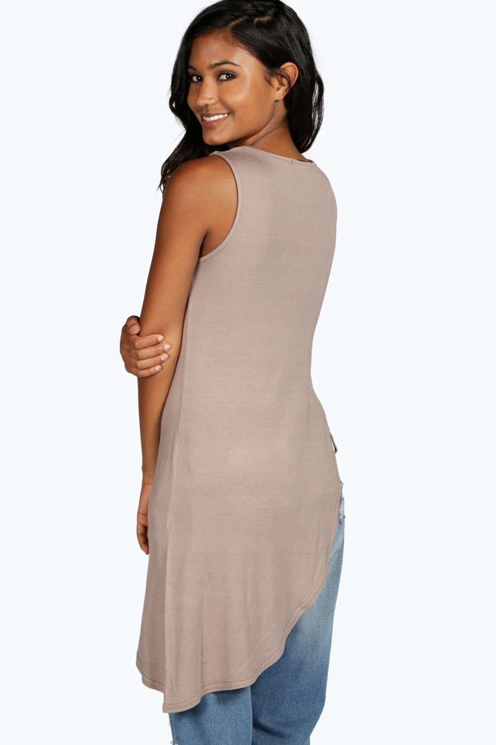 asymmetric sleeveless top