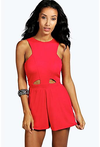 Carley Cut Out Front High Neck Playsuit
