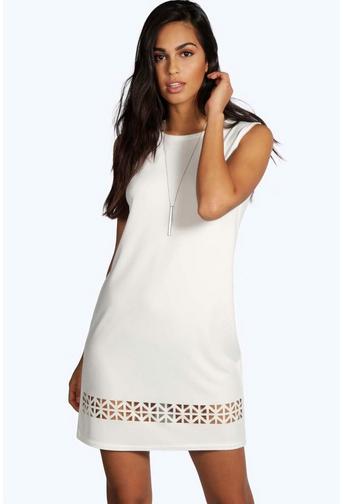 Lisa Laser Cut Sleeveless Shift Dress