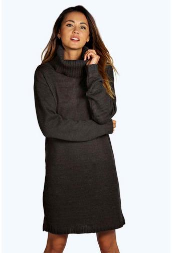 Zoe Cowl Neck Soft Knit Jumper Dress