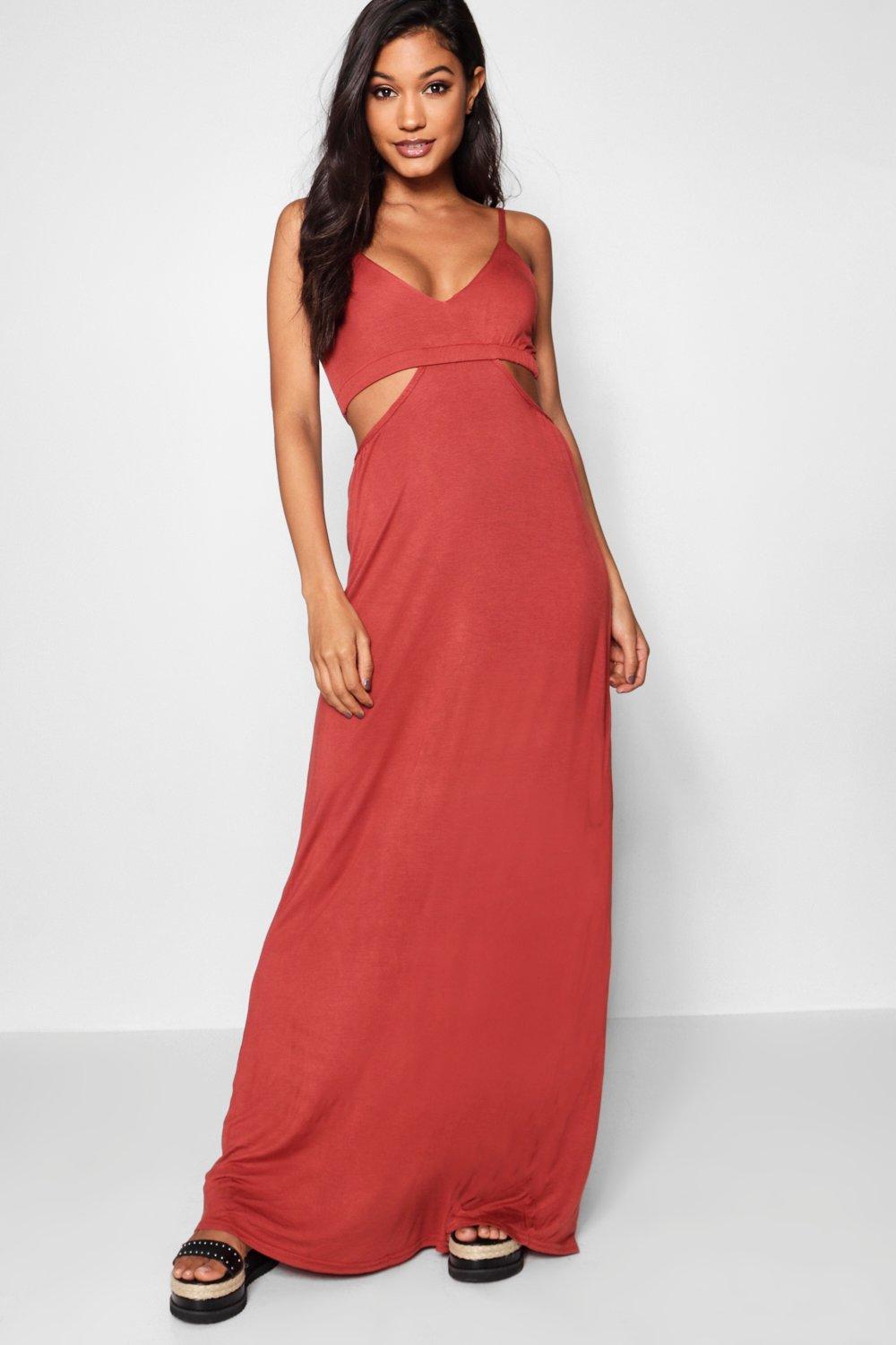 Cut Out Strappy Maxi Dress Boohoo 
