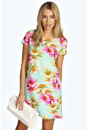 Jessie Floral Cap Sleeve Shift Dress