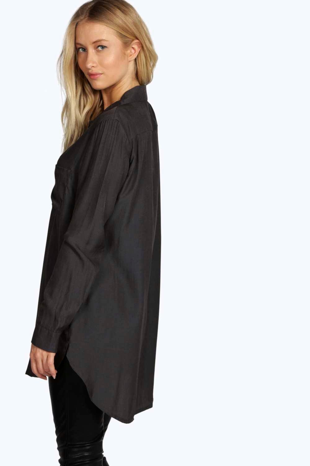 womens long black shirt