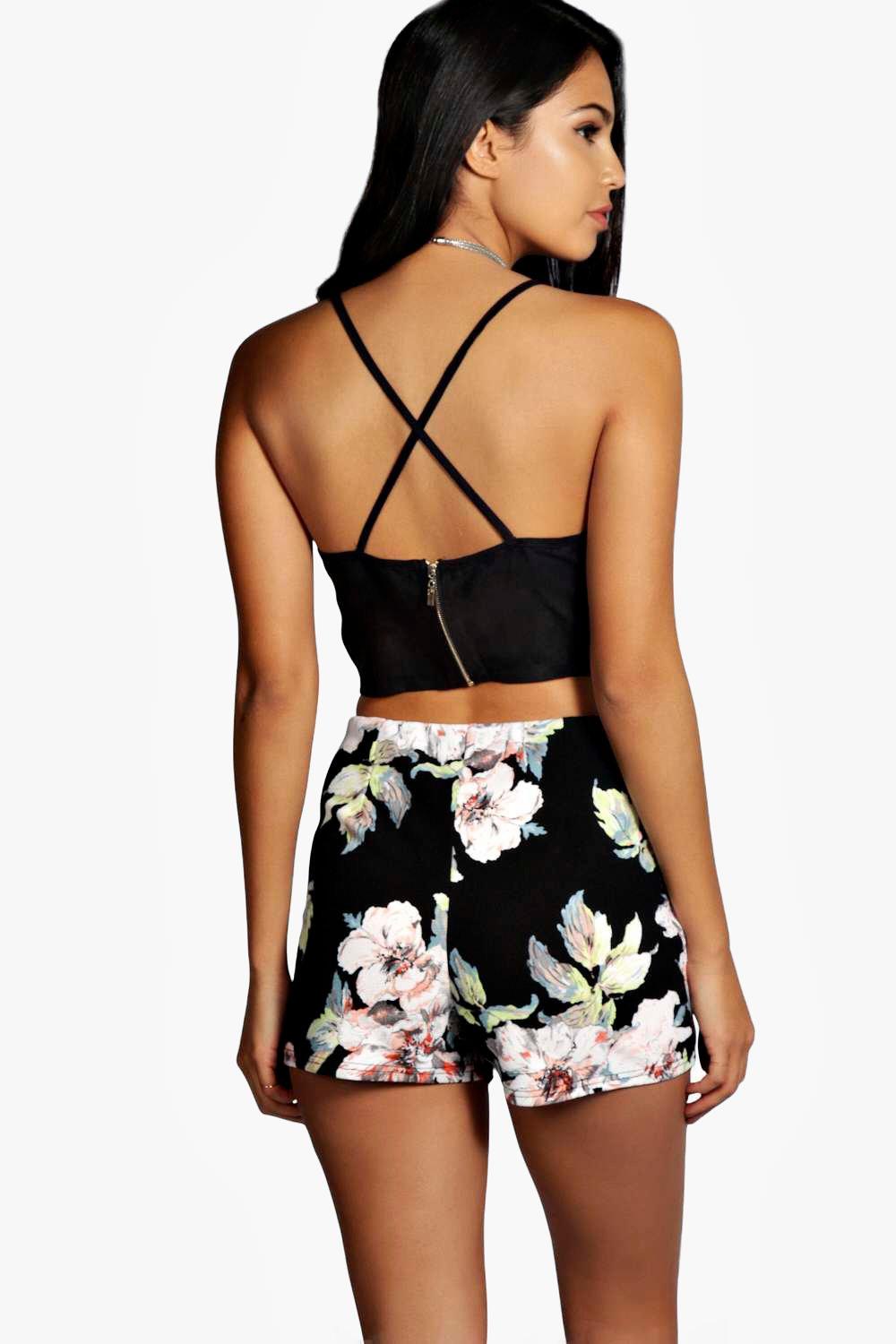 Lily Floral High Waisted Shorts | Boohoo