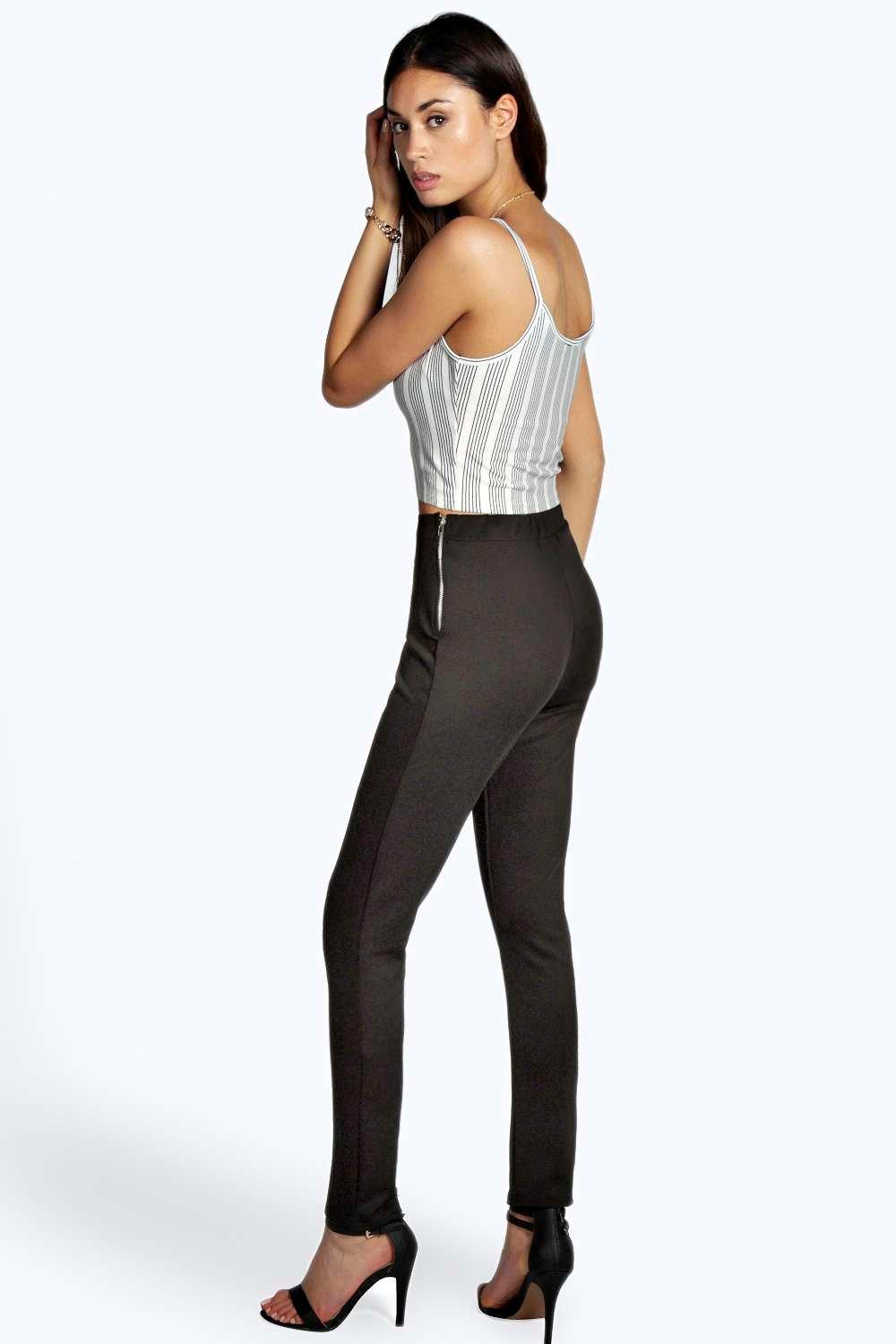 Boohoo Womens Molly Zip Side Skinny Trousers | eBay