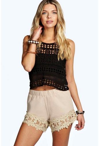 Charla Crochet Trim Shorts!