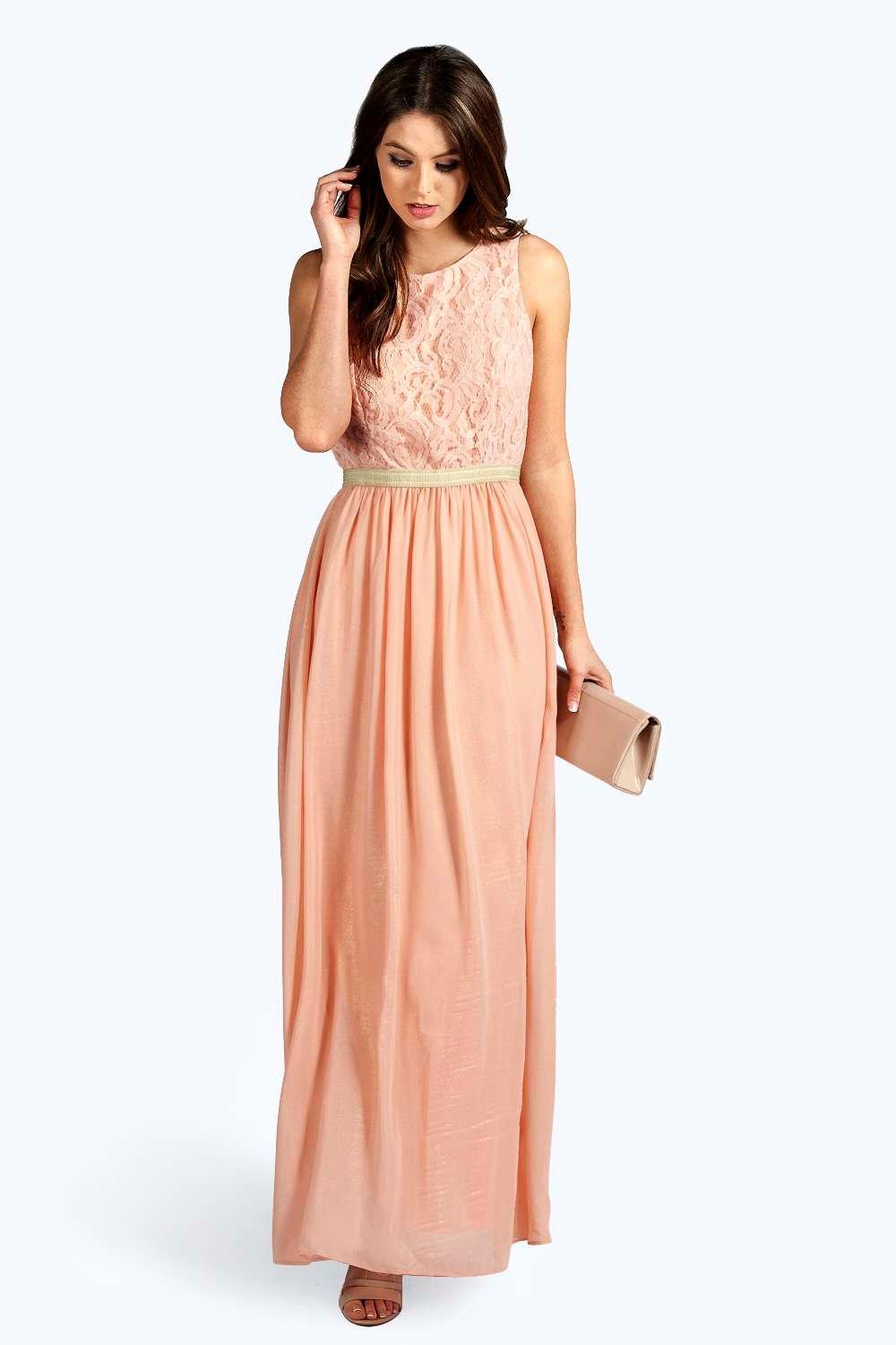 lace and chiffon maxi dress