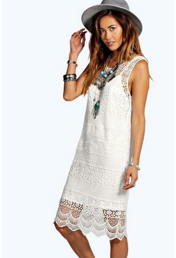 Lola Crochet Lace Midi Dress