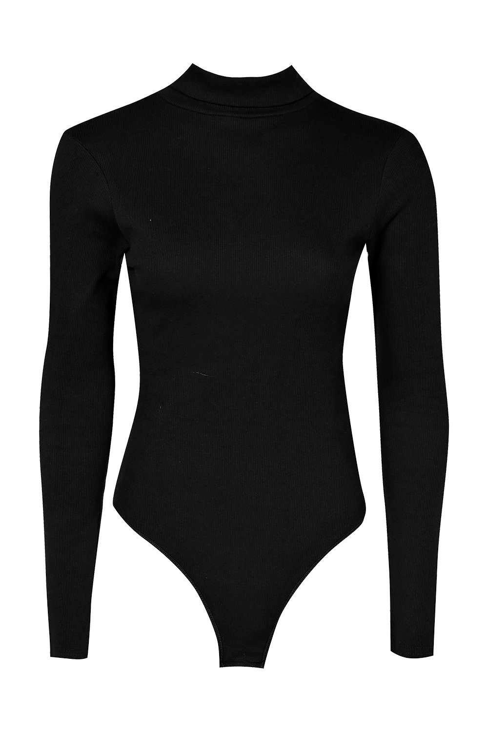 Boohoo Womens Lola Turtle Neck Rib Long Sleeve Bodysuit Ebay 9136