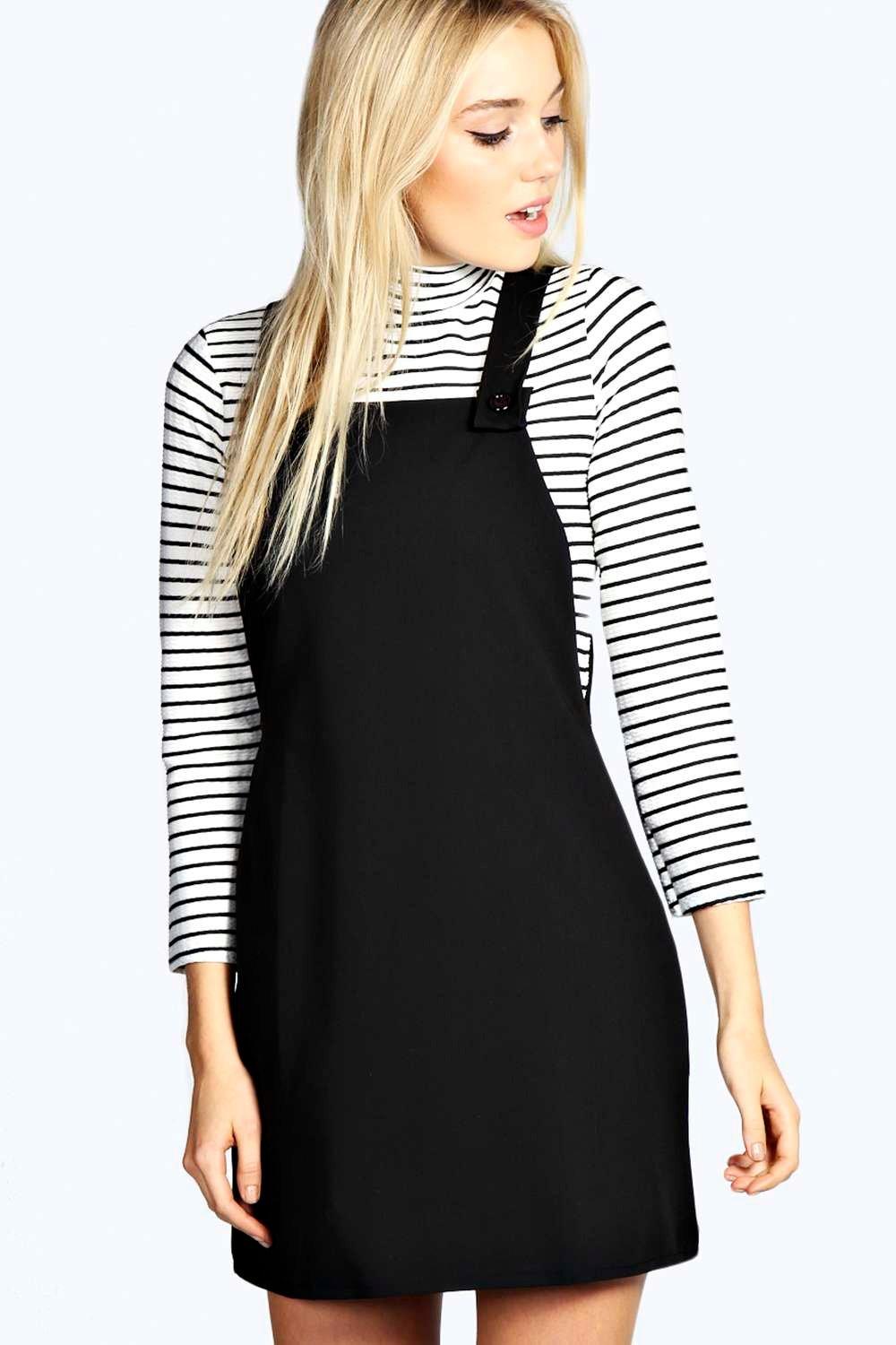 black pinny dress