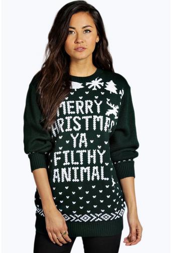 Eva Merry Christmas Ya Filthy Animal Jumper