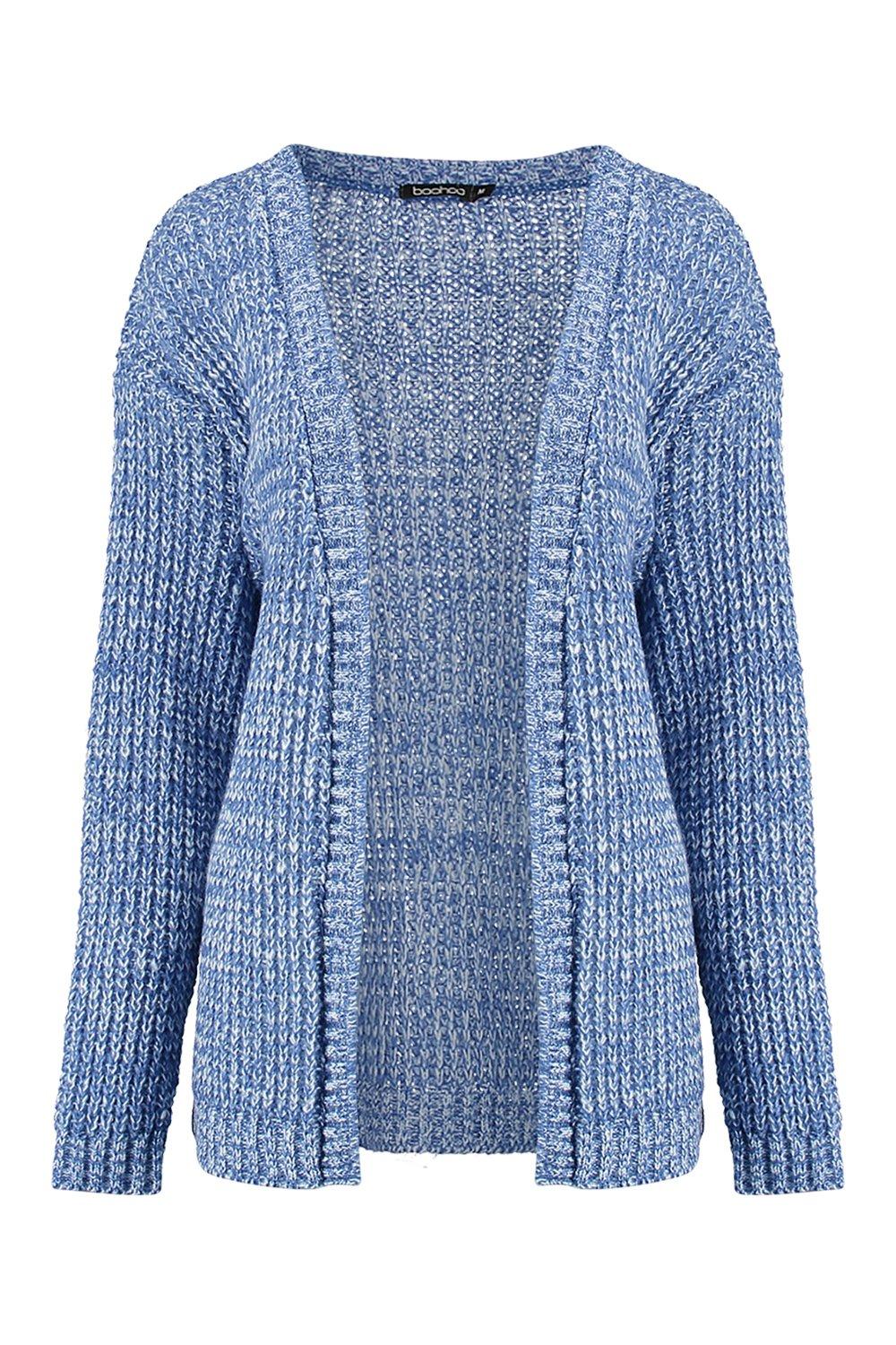 Boohoo Womens Isadora Edge To Edge Grungy Marl Knit Cardigan eBay