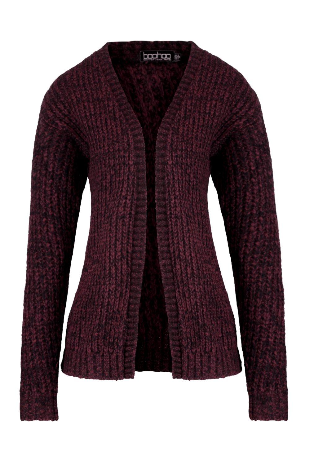 Boohoo Womens Isadora Edge To Edge Grungy Marl Knit Cardigan eBay