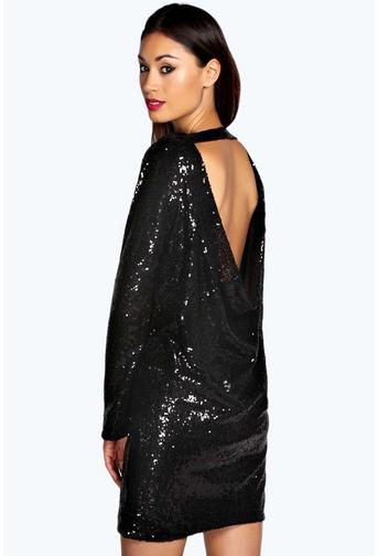 Harley Cowl Back Sequin Shift Dress