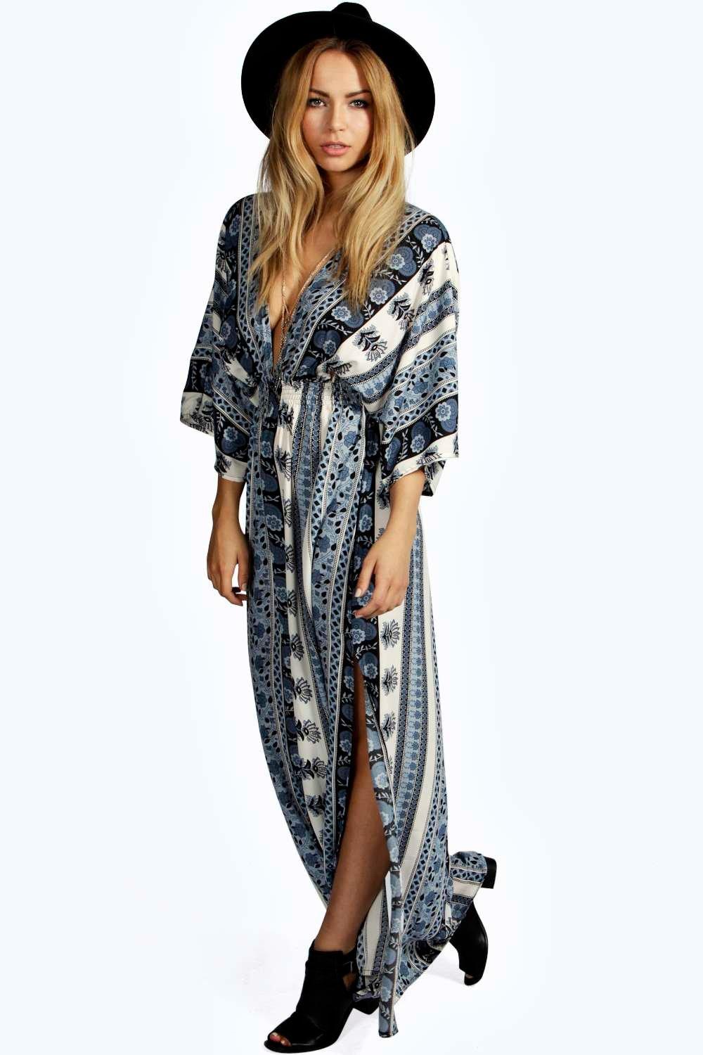 scarf print dress boohoo