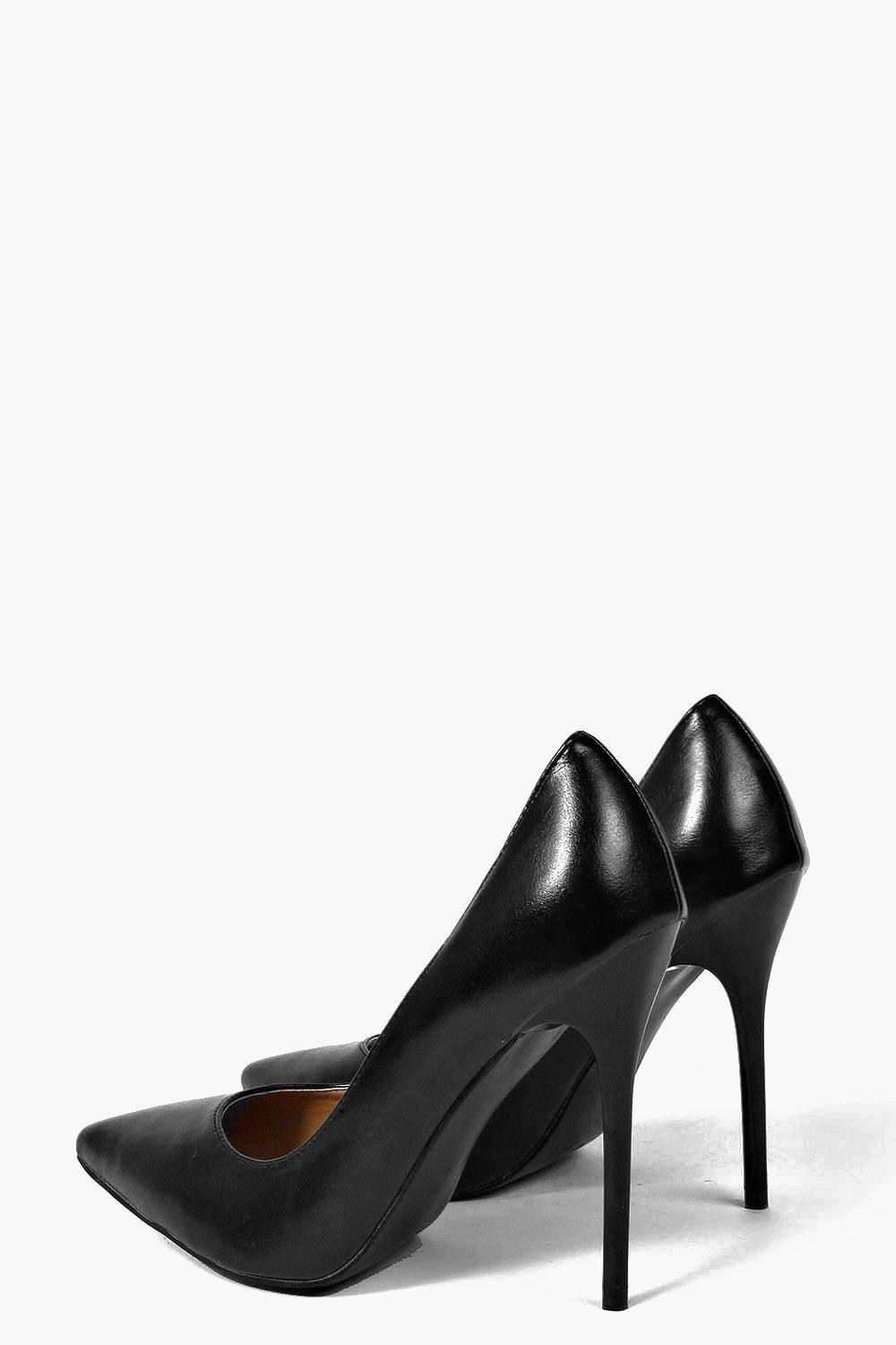 boohoo black court shoes