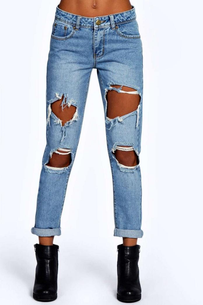 ripped boyfriend jeans