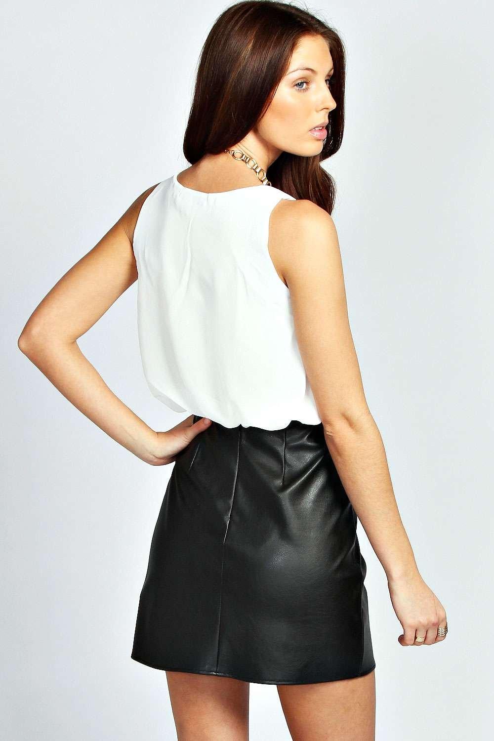 Boohoo Womens Ladies Victoria Chiffon Top Bodysuit Sleeveless Body Top Crew Neck | eBay